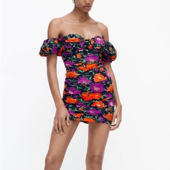 Zara off shoulder floral dress - Picture 5 of 9